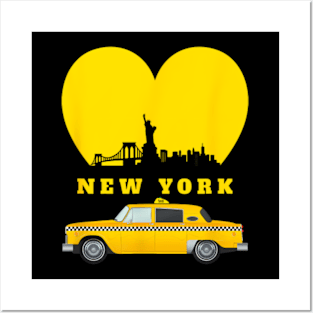 New York City NYC Heart Taxi Cab Driver Posters and Art